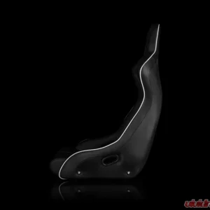 Braum Racing Venom-X Series Fixed Back Bucket Seat (Each) - Black Diamond Leatherette w/ White Trim - Image 3