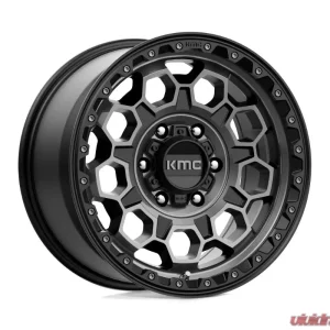 KMC KM545 Trek Wheel 17x8 6x139.7 20mm Satin Black w/ Gray Tint - Image 1