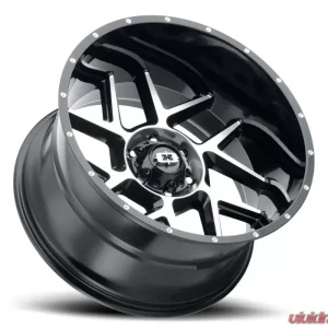 Vision 360 Silver Wheel 20x9 5x5 10mm Gloss Black Machined Face - Image 2