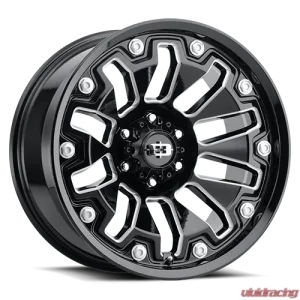 Vision 362 Armor Wheel 18x9 5x5 12mm Gloss Black Milled Spoke - Image 1
