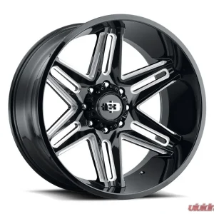 Vision 363 Razor Wheel 20x10 6x5.5 -25mm Gloss Black Milled Spoke - Image 1