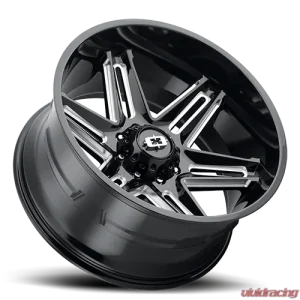 Vision 363 Razor Wheel 22x12 5x5 -51mm Gloss Black Milled Spoke - Image 2