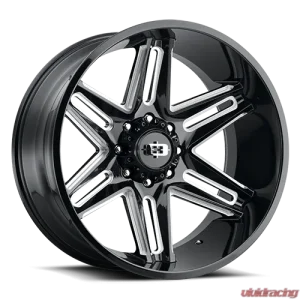 Vision 363 Razor Wheel 24x12 5x5 -51mm Gloss Black Milled Spoke - Image 1