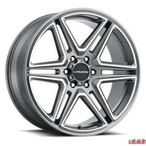 Vision 476 Wedge Wheel 20x9 5x115 15mm Gunmetal Machined Face - Image 1