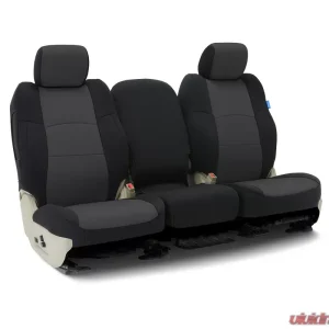 Coverking Custom Seat Covers 1 Row Neoprene Charcoal | Black Sides Rear Toyota Tundra 2014-2021 - Image 1