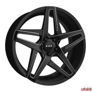 HD Hairpin Wheel 20x8.5 5x114.3 35mm Satin Black Milled Edges - Image 1