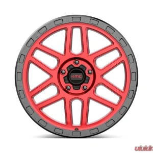 KMC KM544 Mesa Wheel 17x9 5x127 18mm Candy Red w/ Black Lip - Image 3