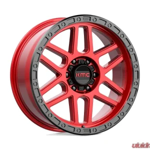 KMC KM544 Mesa Wheel 17x9 6x139.7 18mm Candy Red w/ Black Lip - Image 1
