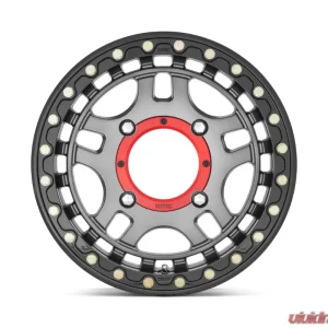 KMC KS240 Recon Beadlock Wheel 15x7 4x156 38mm Gun Metal w/ Gloss Black Ring - Image 4