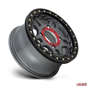 KMC KS240 Recon Beadlock Wheel 15x7 4x137 38mm Gun Metal w/ Gloss Black Ring - Image 3
