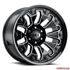 Vision 362 Armor Wheel 18x9 5x5 -12mm Gloss Black Milled Spoke with Black Bolt Inserts - Image 1