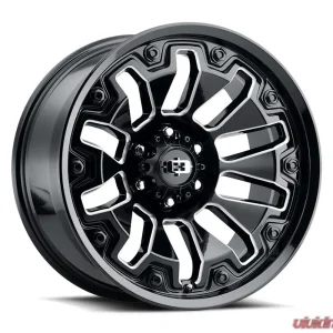 Vision 362 Armor Wheel 18x9 5x5.5 12mm Gloss Black Milled Spoke with Black Bolt Inserts - Image 1