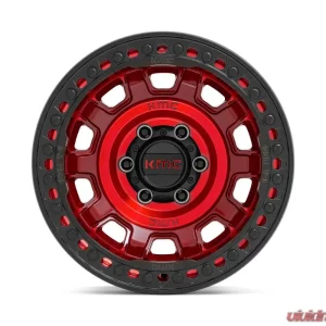 KMC KM236 Tank Beadlock Wheel 17x9 5x127 | 5x5 -15mm Candy Red - Image 3