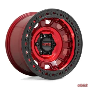 KMC KM236 Tank Beadlock Wheel 17x9 5x127 | 5x5 -38mm Candy Red - Image 1