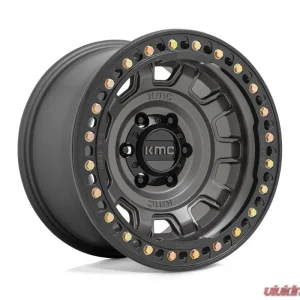 KMC KM236 Tank Beadlock Wheel 17x9 6x139.7 -15mm Anthracite - Image 1