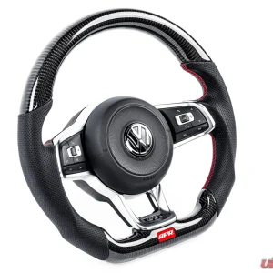 APR Steering Wheel Carbon Fiber Leather Red Paddles for Volkswagen MK7 GTI | GLI 2014-2019 - Image 1