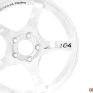 Advan TC-4 Wheel 17x8 4x100 35mm Racing White Metallic & Ring - Image 5