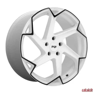 Niche 1PC M257 Flash Wheel 20x9 5X112 38mm Gloss White With Black - Image 1