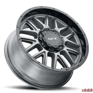 G-FX Wheels Truck Wheels TM-5 18x9 8x165.1 0mm Matte Grey with Matte Black Lip - Image 2