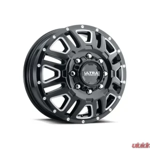 Ultra Motorsports 003 Hunter Truck Dually Wheel 17x6.5 8x200 129mm Gloss Black w/Milled Accents and Clear-Coat - Image 1