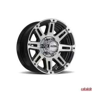 Ultra Motorsports 226 Machine Trailer Wheel 15x6 5x4.5 0mm Gloss Black w/Diamond Cut Face and Clear Coat - Image 1