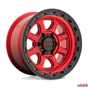 KMC KM548 Chase Wheel 17x9 6x139.7 0mm Candy Red w/ Black Lip - Image 1