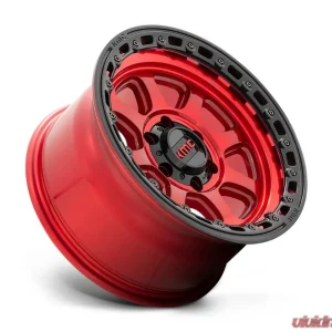 KMC KM548 Chase Wheel 17x9 6x139.7 0mm Candy Red w/ Black Lip - Image 2