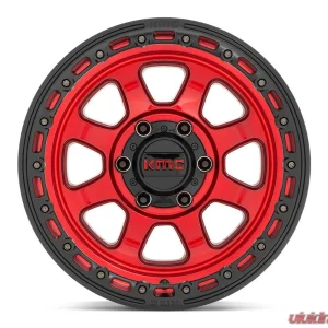 KMC KM548 Chase Wheel 17x9 6x139.7 -12mm Candy Red w/ Black Lip - Image 3