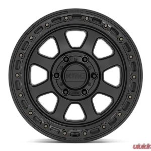 KMC KM548 Chase Wheel 17x9 6x139.7 -12mm Satin Black w/ Gloss Black Lip - Image 3