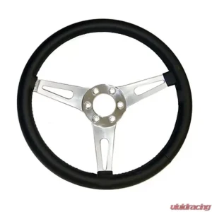 Scott Drake Corso Feroce 14" Black Leather Steering Wheel 6 Hole Ford Mustang 1965-1973 - Image 1