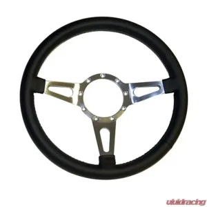 Scott Drake Corso Feroce 14" Black Leather Steering Wheel 9 Hole Ford Mustang 1965-1973 - Image 1