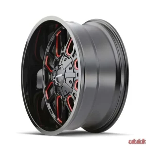 Mayhem Wheels Mayhem Cogent 8107 Gloss Black Milled Prism Red Wheel 20x9 6x135/6x139.7 18MM - Image 2