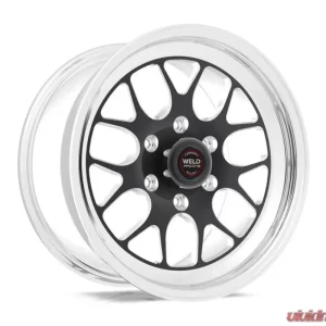 Weld S77 HD Wheel 17x5 6x135 -8mm Black Center - Polished Shell - Image 1