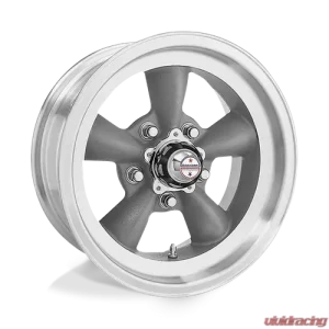 American Racing Vintage VN105 Torq Thrust D Wheel 15x7 5x4.75 -6mm Torq Thrust Grey w/Machined Lip - Image 1