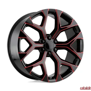 OE Creations PR176 Wheel 22x9 6x5.5 +24mm Gloss Black Red Milled - Image 1