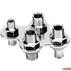 Billet Specialties 4 Port Polished A/C & Heat Push-On Bulkhead - Image 1