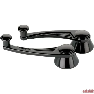 Billet Specialties Black Anodized Ball Milled Window Cranks GM | Ford 1949+ - Image 1