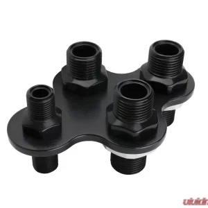 Billet Specialties 4 Port Black Anodized A/C & Heat Bulkhead - Image 1
