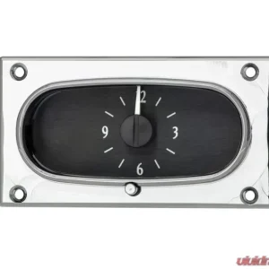 Dakota Digital Analog Clock Black Alloy Background White for 1958 Chevrolet Impala - Image 1