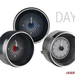 Dakota Digital Analog Clock Silver Alloy Background White for 1963-1967 Chevrolet Corvette - Image 1