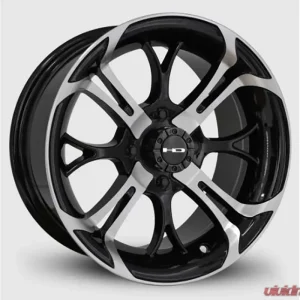 HD Golf Spinout Wheel 14x7 4x101.6 -10mm Gloss Black Machined Face - Image 1