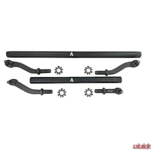 Apex Chassis 2.5 Ton Black Aluminum Steering Kit w/ Drag Link Flip Kit Jeep Wrangler 2007-2018 - Image 1