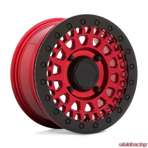 Black Rhino Powersports Parker Beadlock UTV Wheel 14x7 4x156 36mm Candy Red w/Black Bead Ring - Image 1