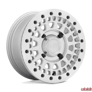 Black Rhino Powersports Parker Beadlock UTV Wheel 14x7 4x110 36mm Silver w/Mirror Cut Face - Image 1