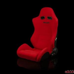 Braum Racing Advan Series Sport Seats (Pair) - Red Jacquard w/ Black Stitching - Image 1