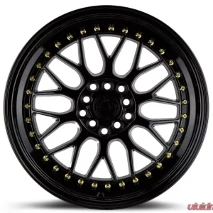 AodHan Wheels AH02 Wheel 17x8 5x100/114.3 35 Gloss Black with Gold Rivet - Image 2