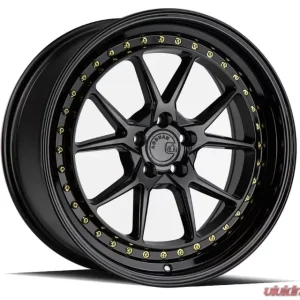 AodHan Wheels DS08 Wheel 18x8.5 5x100 35 Gloss Black with Gold Rivets - Image 1