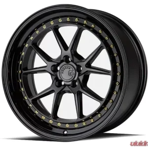 AodHan Wheels DS08 Wheel 18x9.5 5x114.3 30 Gloss Black with Gold Rivets - Image 3