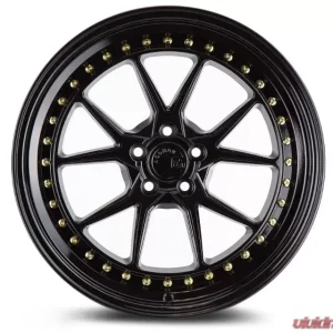 AodHan Wheels DS08 Wheel 18x10.5 5x114.3 22 Gloss Black with Gold Rivets - Image 2