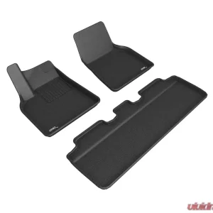 3D MAXpider 1st & 2nd Row Floormats - Black Tesla Model Y 2021-2022 - Image 1